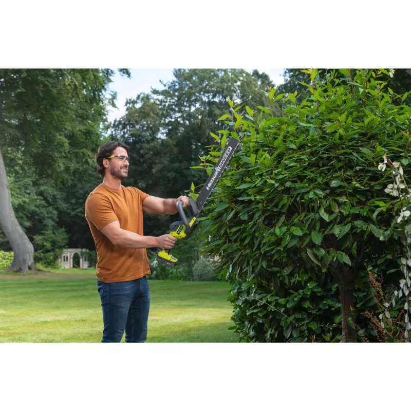 RYOBI ONE+ akkukäyttöinen pensasleikkuri RY18HT45A-0, 18 V (vihreä/musta, vain laite)