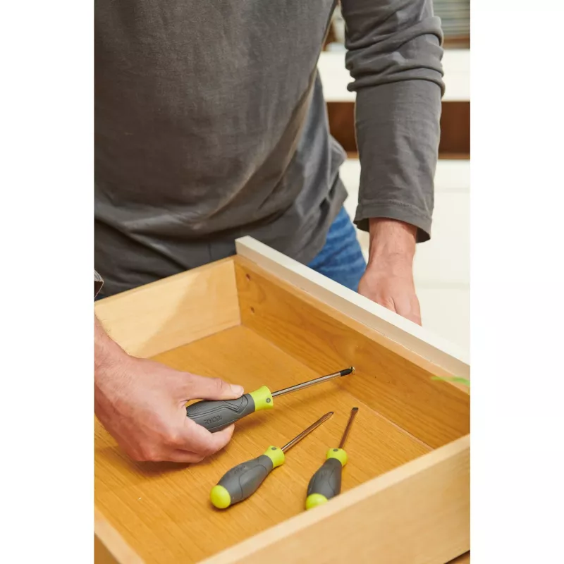 RYOBI RSD1PH2S 3-osainen ruuvimeisselisarja (vihreä/harmaa, PH2, SL5.5, SL4)