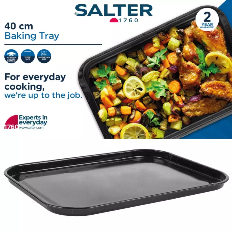 Salter BW12813EU7 40cm uunipelti - Megastone tarttumaton hiiliteräs, antrasiitinharmaa