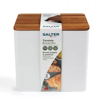 Salter BW128991W Toronto leipälaatikko, valkoinen/puu
