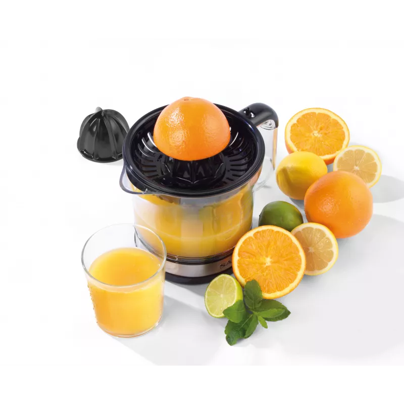 Salter EK5025FVDE sähkökäyttöinen sitruspuristin, 600 ml:n kannu, 2 puristuskartiota