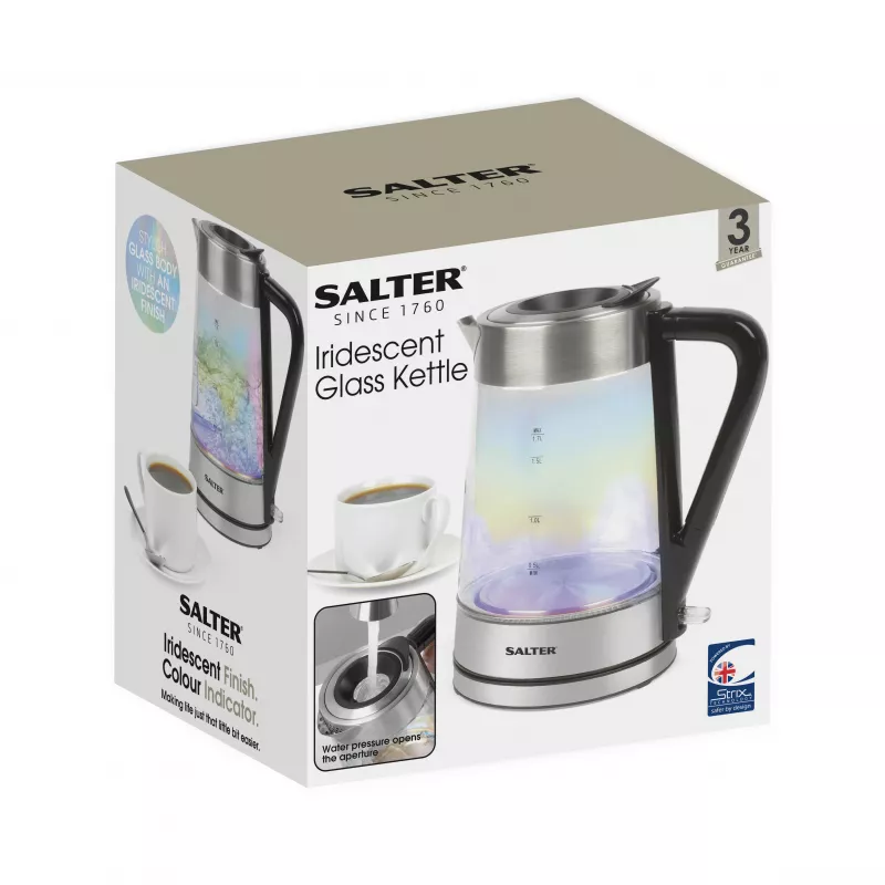 Salter EK5078IRFVDE irisoiva lasinen vedenkeitin 1,7L 3000W