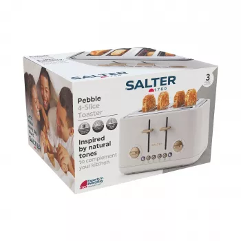 Salter EK5823OBVDE Pebble 4 viipaleen leivänpaahdin - obsidian black
