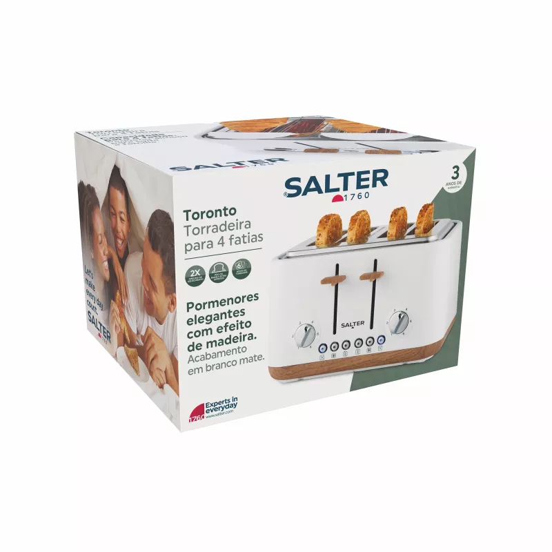 Salter EK5823WHTVDE Toronto 4 viipaleen leivänpaahdin