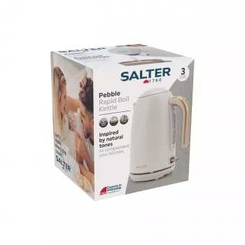 Salter EK6085OBVDE Pebble Pikakeitin 1.7L 3000W Obsidiaanimusta