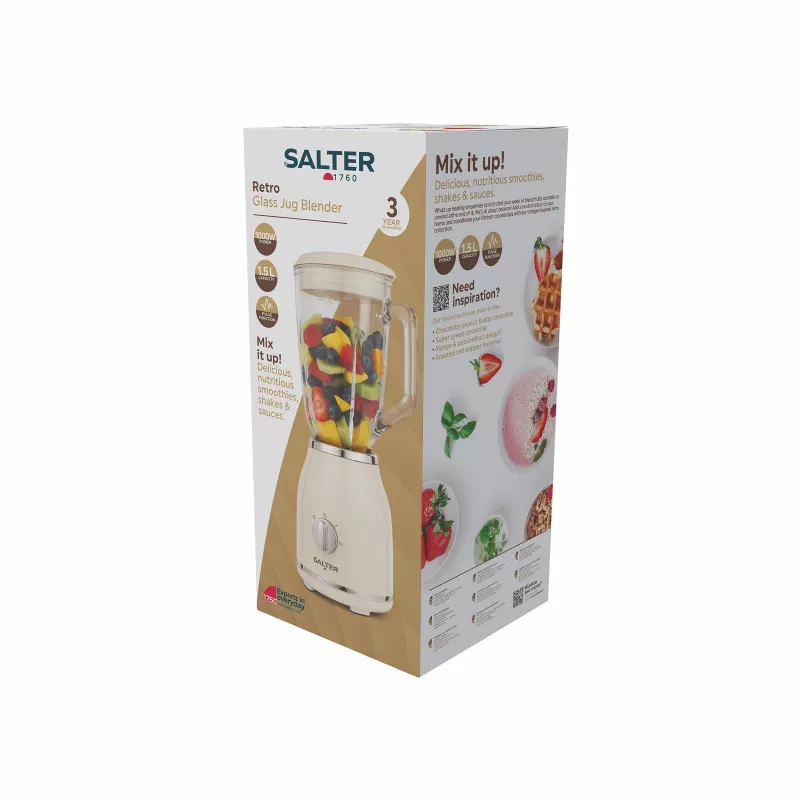 Salter EK6687CRMVDE Retro lasikannullinen tehosekoitin