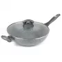 Salter Marblestone wok 28cm harmaa - taottu alumiini, tarttumaton pinnoite, induktiokelpoinen
