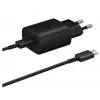 Samsung 25W USB-C Super-pikalaturi matkakäyttöön USB-C–USB-C-kaapelilla - musta