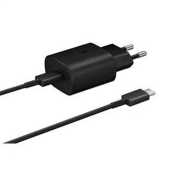 Samsung 25W USB-C Super Fast Charging seinälaturisarja USB-C - USB-C -kaapelilla (1 m) - musta