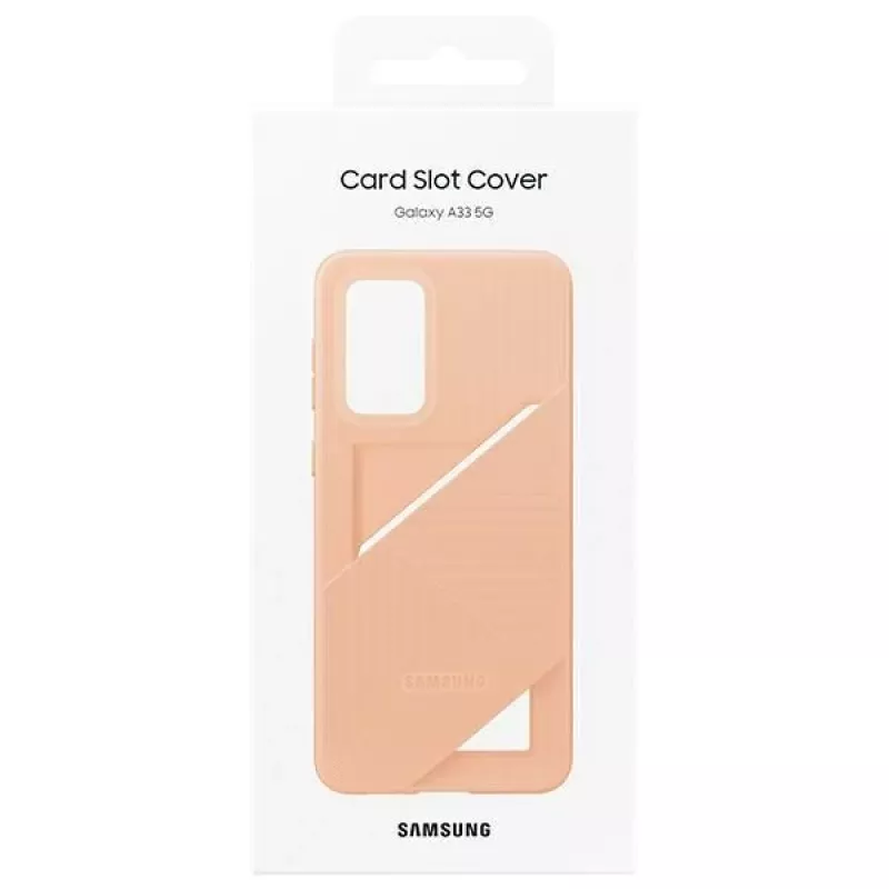 Samsung EF-OA336TPEGWW -korttipaikkakotelo Galaxy A33 5G:lle, persikka