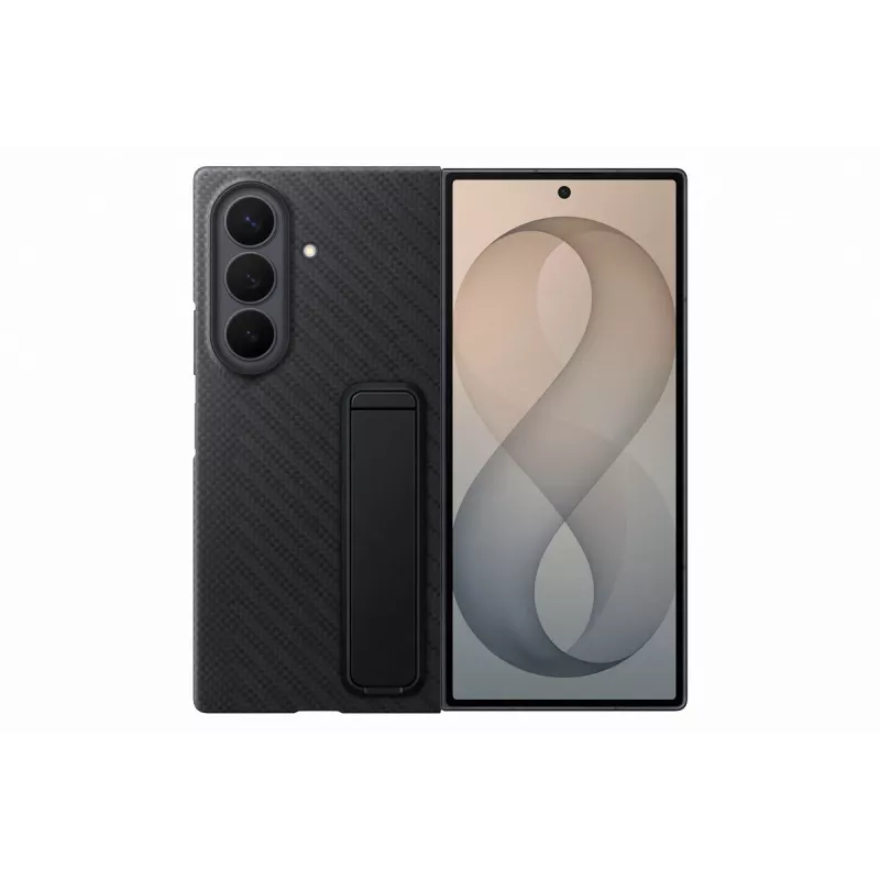 Samsung Carbon Standing Case Galaxy Z Fold8 Ultra -puhelimelle, musta