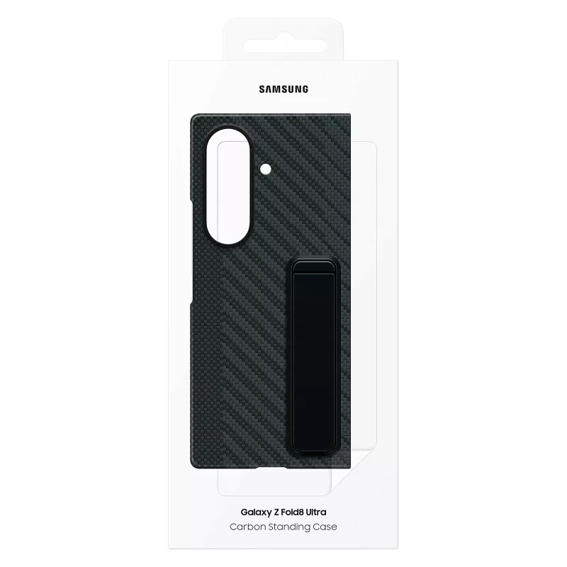 Samsung Carbon Standing Case Galaxy Z Fold8 Ultra -puhelimelle, musta