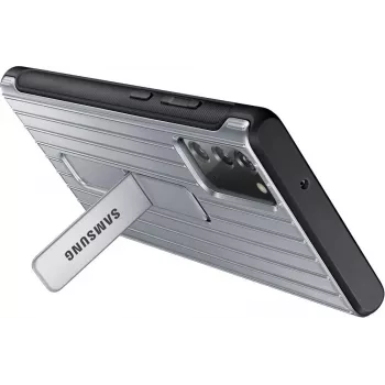 Samsung Galaxy Note 20 / Note 20 5G Protective Standing Cover kuori hopea