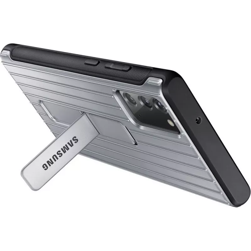Samsung Galaxy Note 20 / Note 20 5G Protective Standing Cover kuori hopea