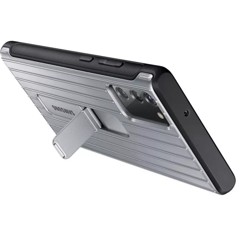 Samsung Galaxy Note 20 / Note 20 5G Protective Standing Cover kuori hopea