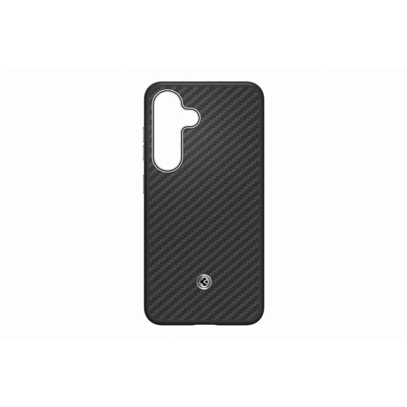 Samsung GP-FPS931PGABW Enzo Aramid kuori Samsung Galaxy S25:lle, musta hopea