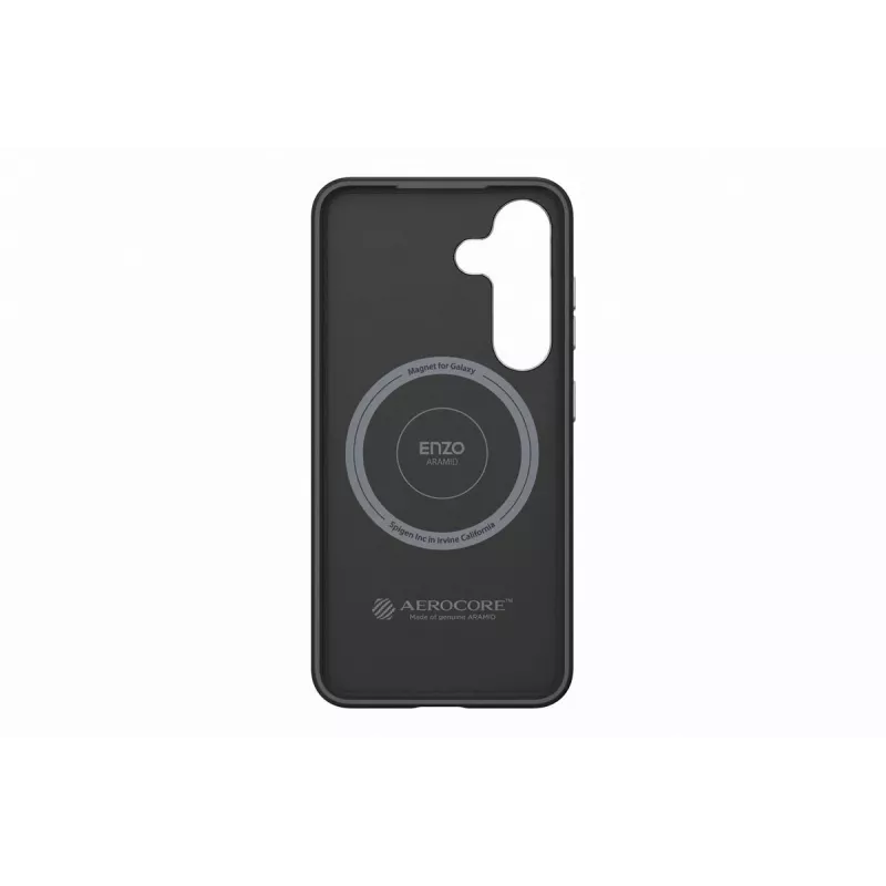 Samsung GP-FPS936PGABW Enzo Aramid -kotelo Galaxy S25 Plus, musta hopea