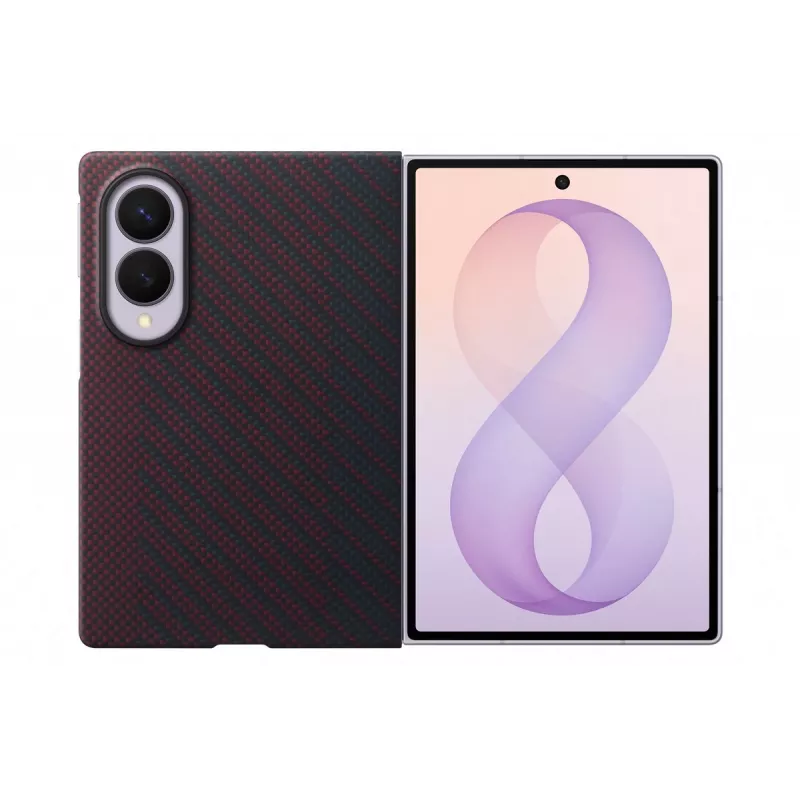Samsung EF-KF971 Carbon Magnet -suojakotelo Galaxy Z Fold8 -puhelimelle, punainen