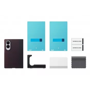 Samsung EF-KF971 Carbon Magnet -suojakotelo Galaxy Z Fold8 -puhelimelle, punainen
