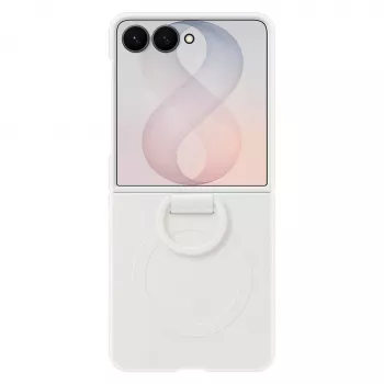 Samsung Silicone Ring Magnet -kotelo Galaxy Z Flip8, valkoinen