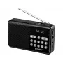 SANDBERG Speaker Radio FM+BT Recharge kannettava Bluetooth-kaiutin FM-radiolla, AUX, USB, MicroSD, 6W, musta