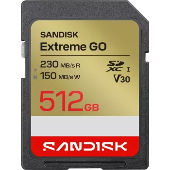 SanDisk Extreme GO SDXC -muistikortti 512 GB UHS-I 230 MB/s luku V30 U3