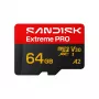 SanDisk Extreme PRO microSDXC 64GB UHS-I U3 V30 jopa 200 MB/s luku