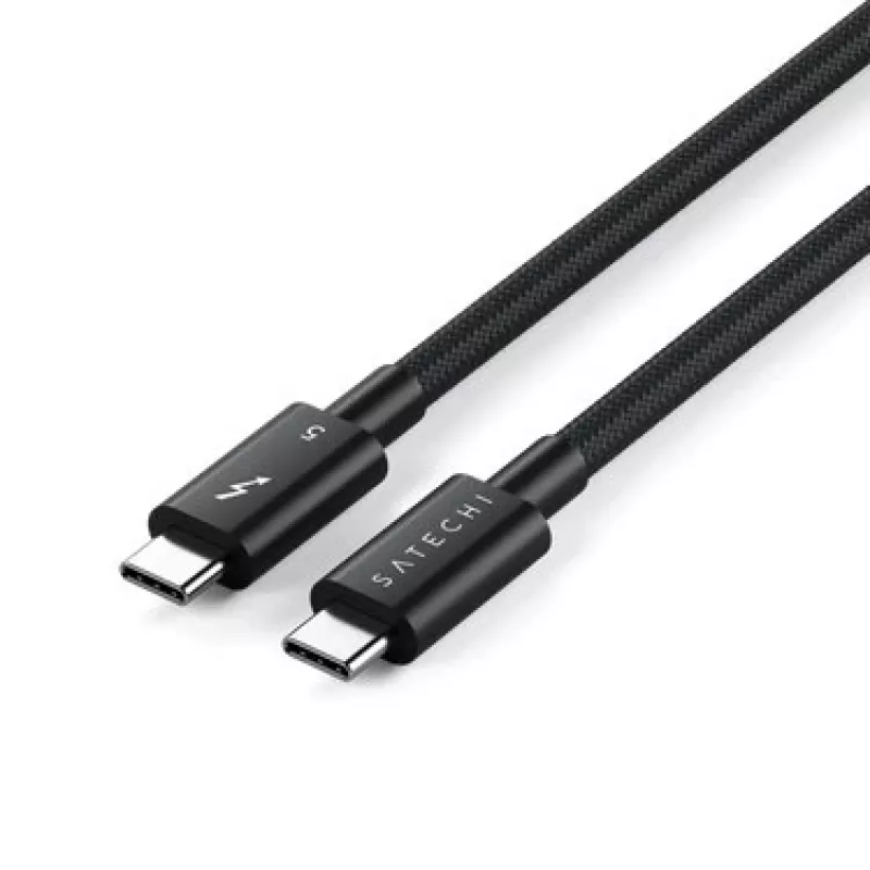 SATECHI Thunderbolt 5 Pro -kaapeli 1m USB-C - USB-C – 120Gbit/s, 240W, musta