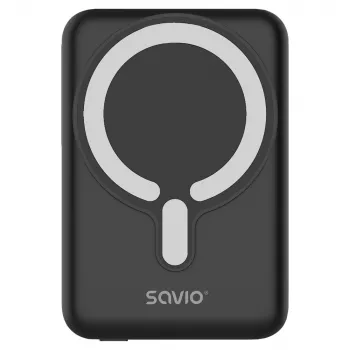 Savio BA-12 magneettinen langaton varavirtalähde 10000 mAh musta