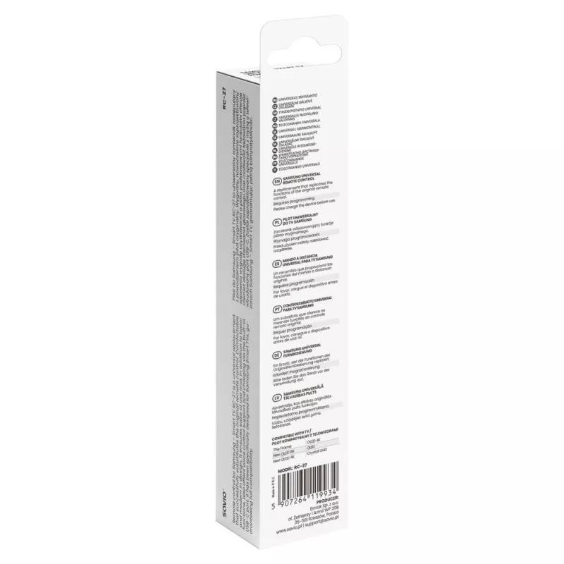 SAVIO RC-27 yleiskaukosäädin Samsung Smart TV -televisioille – musta