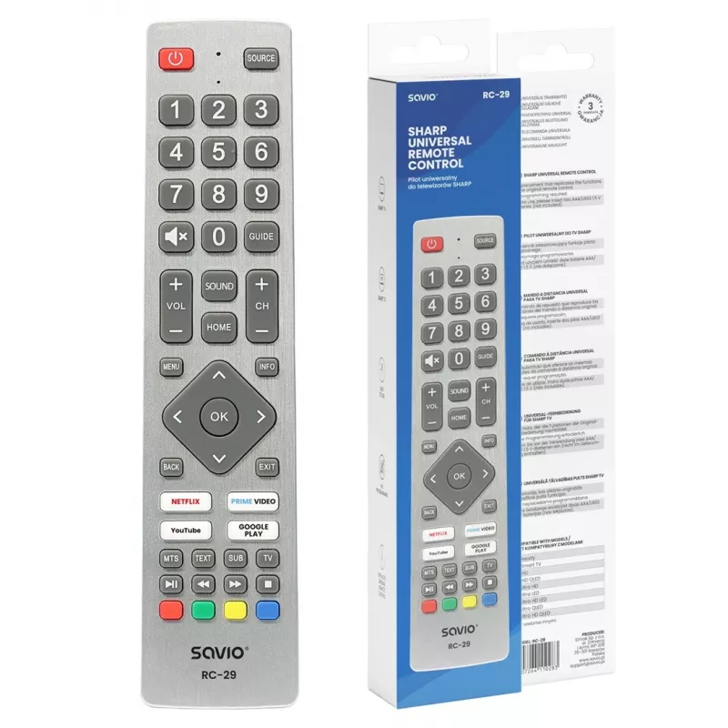 SAVIO RC-29 yleiskaukosäädin SHARP-televisioille