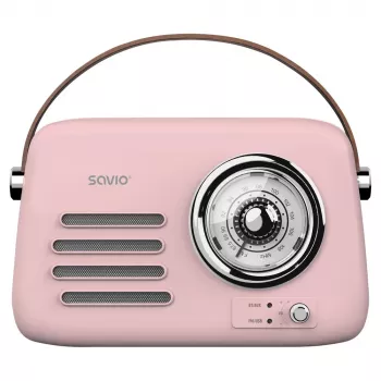 SAVIO RS-03 kannettava radio FM/AM MP3 USB/SD-toistolla, pinkki