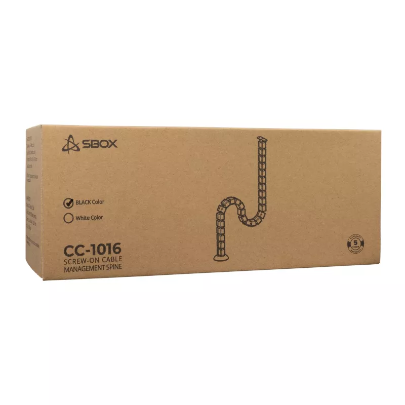 Sbox CC-1016B Kaapelinhallinta, musta