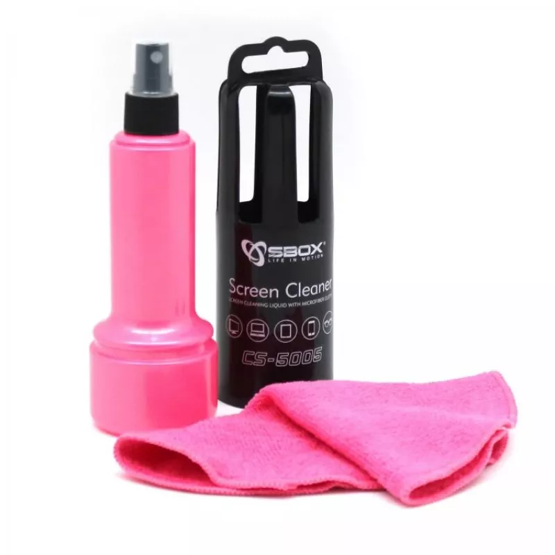 Sbox CS-5005P näytönpuhdistusaine 150 ml pinkki