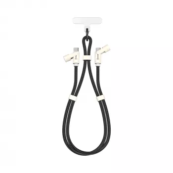 SBOX LANYARD BLACK USB-C - USB-C -kaapeli 1,5 m musta