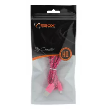 SBOX USB-1031P USB–Micro-USB-kaapeli 1 m pinkki