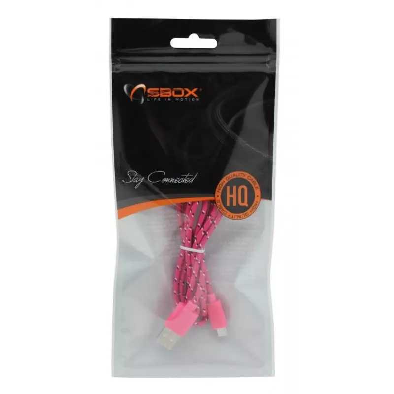 SBOX USB-1031P USB–Micro-USB-kaapeli 1 m pinkki