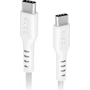 SBS MOBILE TECABLETCC20W USB-C–USB-C kaapeli 1,5 m valkoinen 20W PD