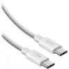 SBS USB-C - USB-C nylonpunottu kaapeli 2m 100W valkoinen