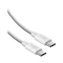 SBS USB-C - USB-C nylonpunottu kaapeli 2m 100W valkoinen