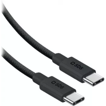 SBS USB-C–USB-C nailonkaapeli 2m 240W musta