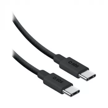 SBS USB-C–USB-C nailonkaapeli 2m 240W musta