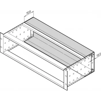 Schroff takalevy Subrack-kehykseen, 3U 84HP, 220 mm syvyys, teräs, sinkitty 34561752