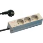 SCHROFF STDL Schuko-pistorasiajakotukki, 3 pistorasiaa, 184 mm, alumiini, hopea/musta 60110200