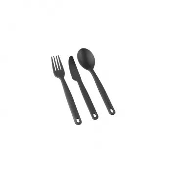 Sea to Summit Camp Cutlery -sarja - 3-osainen, lasikuidulla vahvistettu nailon, tummanharmaa