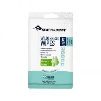 Sea to Summit Wilderness Wipes 12 kompostoituvaa kosteuspyyhettä