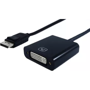 SECOMP STANDARD DisplayPort uros DVI-D Single Link naaras -adapterikaapeli, 15 cm, musta (11.55.3202)