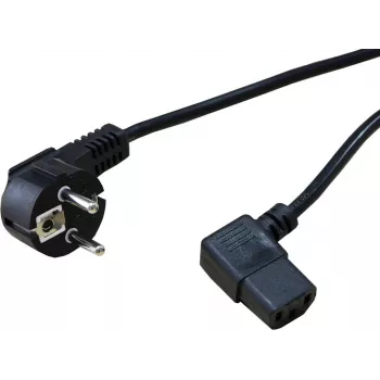 SECOMP STANDARD virtajohto kulmaliittimellä IEC C13, CEE 7/7–IEC C13, 1,8 m, musta S2307
