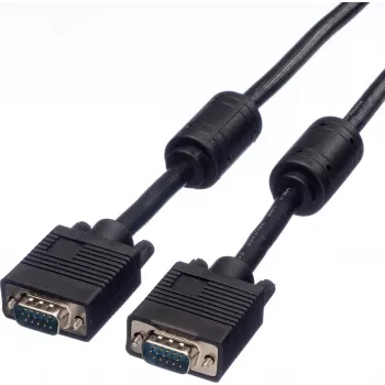 SECOMP STANDARD SVGA-kaapeli HD15 ferriitillä, ST-ST, musta, 10 m (S3618)