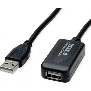 SECOMP STANDARD USB 2.0 aktiivinen jatkokaapeli toistimella, 5 m, musta (S3114)